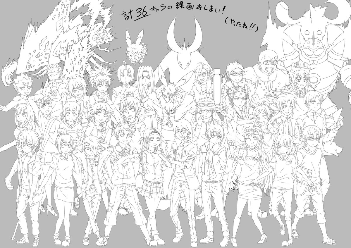卒業制作の自キャライラスト集に使う 立ち絵の線画がやっとのやっと全員終わり ユメチクの漫画 卒業制作の自キャライラスト集に使う 立ち絵の線画がやっとのやっと全員終わり ユメチクの漫画
