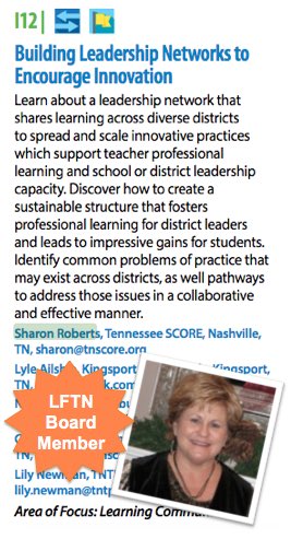 LearnForwardTN's tweet photo. Getting ready for #learnfwd16? Be sure to attend this session by LFTN Board Member Sharon Roberts! @llbydesign https://t.co/shetTzSEKK