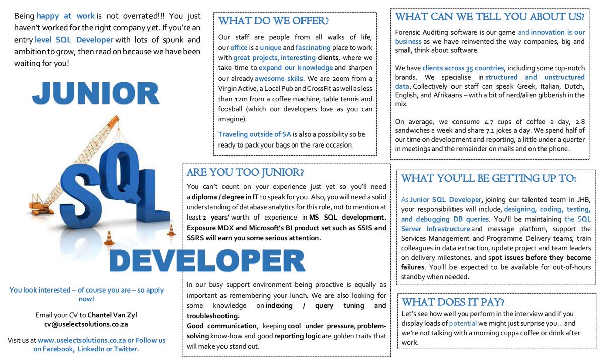 U_Select's tweet image. Being happy at work isn&apos;t overrated. You just haven&apos;t worked for the right company yet. #SQLServer #happyatwork #sqldev