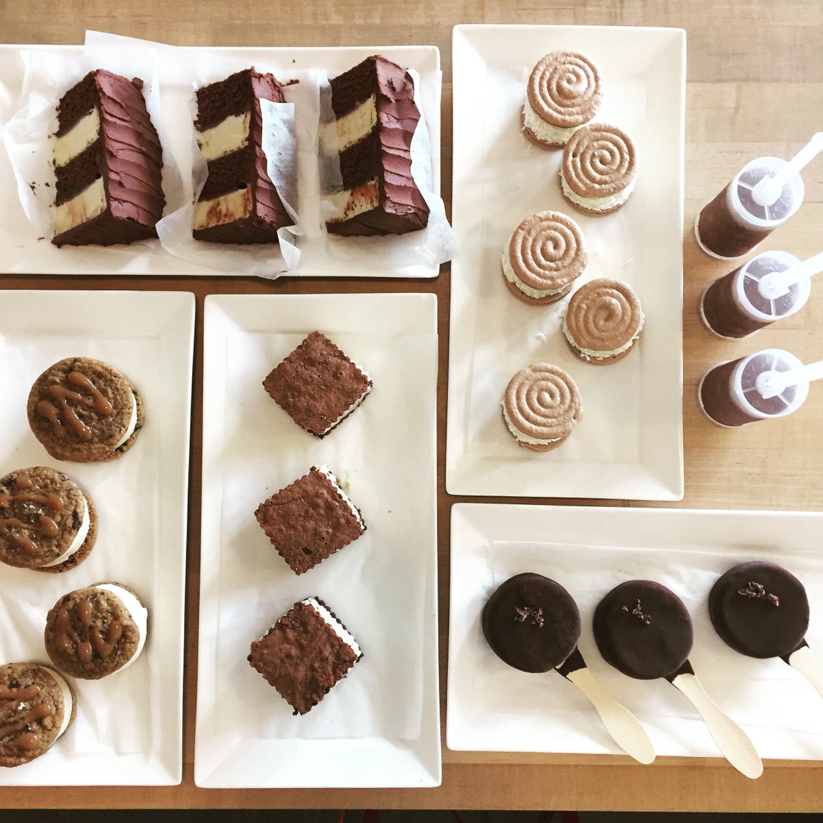 Lots of hand made ice cream novelties! #icecreammacarons #icecreamsandwiches #icecreambars #icecreamcake #pushpops #madefromscratch