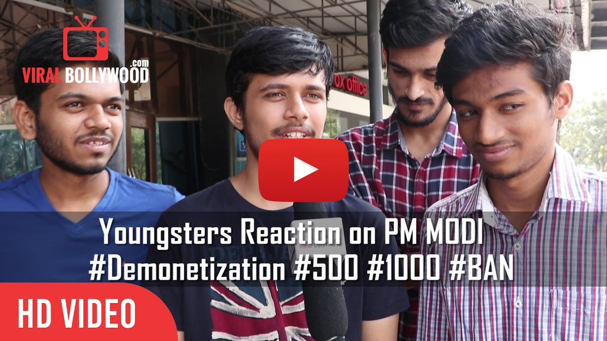 viralbollywood's tweet photo. #YoungstersReaction On #PMMODI #Decision #Demonetization #Rs500andRs1000 #NotesBaned
video link-https://t.co/wtXJBqmOVJ https://t.co/xLzJSPygD2