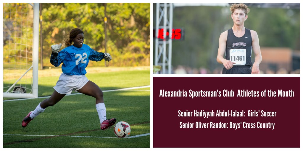 EHSMAROON's tweet photo. Congratulations to seniors Hadiyyah Abdul-Jalaal and Oliver Randon, two of this month's Alexandria Sportsman's Club's Athletes of the Month! https://t.co/Y0R5De7e05
