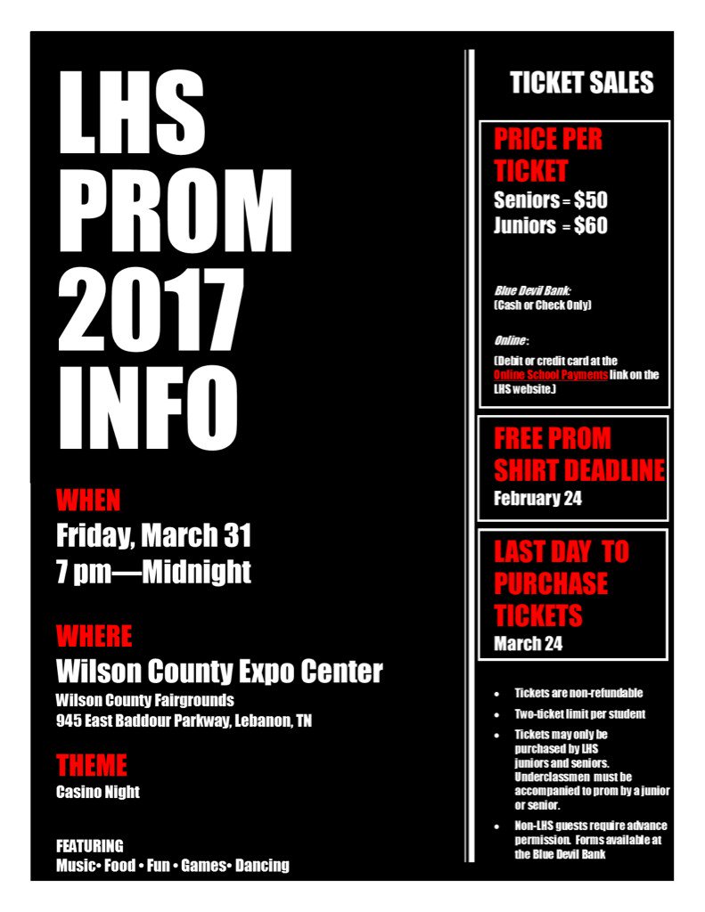 lebanon_high's tweet photo. Mark your calendars! Prom is March 31st! https://t.co/njxT8dv6Vf