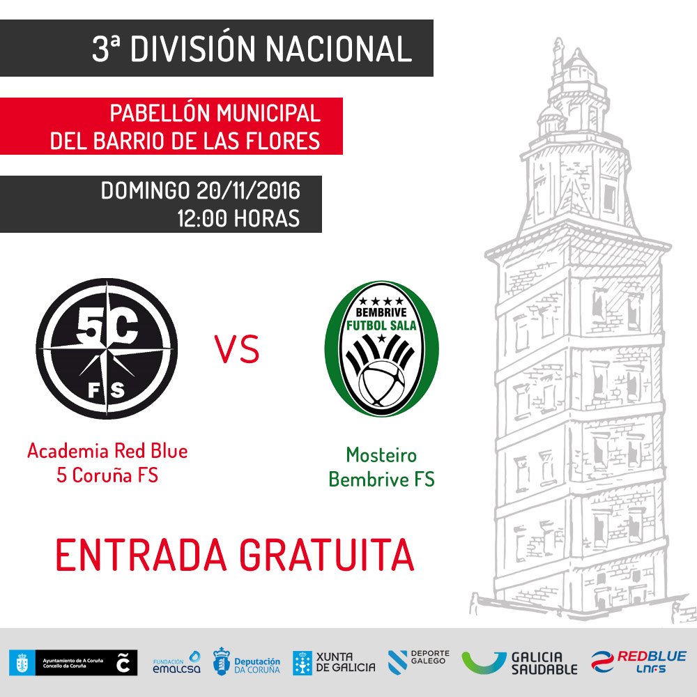 5Corunafs's tweet photo. El domingo a las 12:00 horas en el #BarrioDeLasFlores nuestro equipo #senior de #TerceraDivisón recibe al #BembriveFS. #YoCreoEnLaIdea https://t.co/v8d4x2FKKL