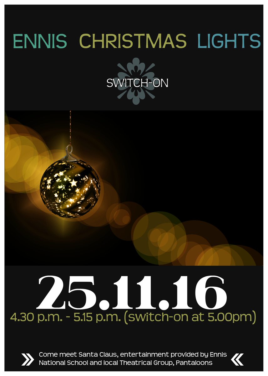 Christmas Lights to be switched on Friday 25th November 2016 clarecoco.ie/your-council/n…