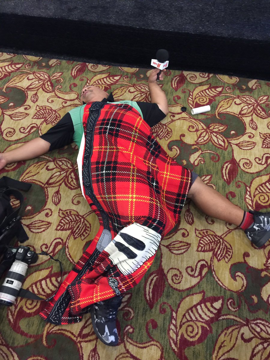 ESPNCaddie's tweet photo. Unfortunately @LPGA gave the media gifts (scotch & kilt) too early in the morning to be helpful. @RandallMellGC @CMEGroupLPGA #BadInterviews https://t.co/w36PMT0mI4