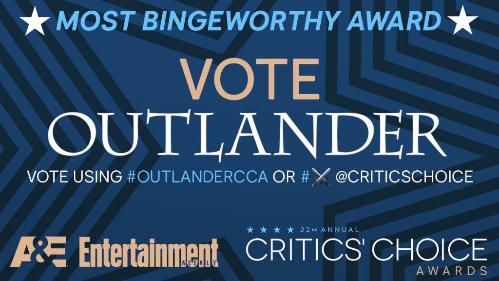 CriticsChoice's tweet image. You can vote for @Outlander_Starz for the #CriticsChoice #MostBingeworthy by tweeting ⚔ &amp;amp; @CriticsChoice!
