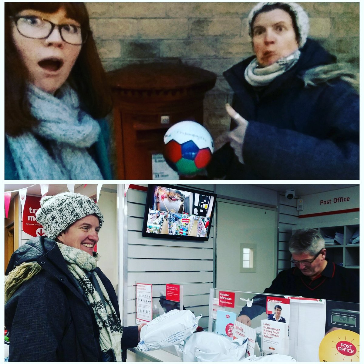 fair_funky's tweet image. They wouldn't fit in the post box, so we had to take a special trip to @PostOffice with our #Fairtrade footballs! #50Balls