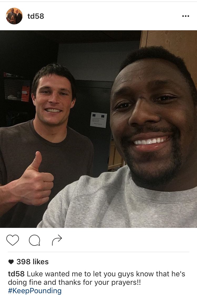Panthers's tweet photo. Good vibes from Luke &amp; TD! 

(via https://t.co/VjFkkgdQyr) https://t.co/uH2Mbejcvh