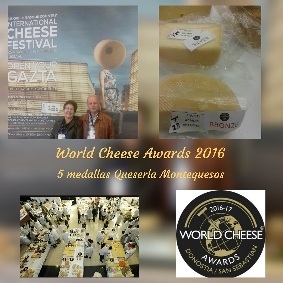 #worldcheeseawards2016 #worldcheeseawards #premiomundialqueso #quesería #Montequesos #5medallas dos de #plata y 3 de #bronce #felicidad