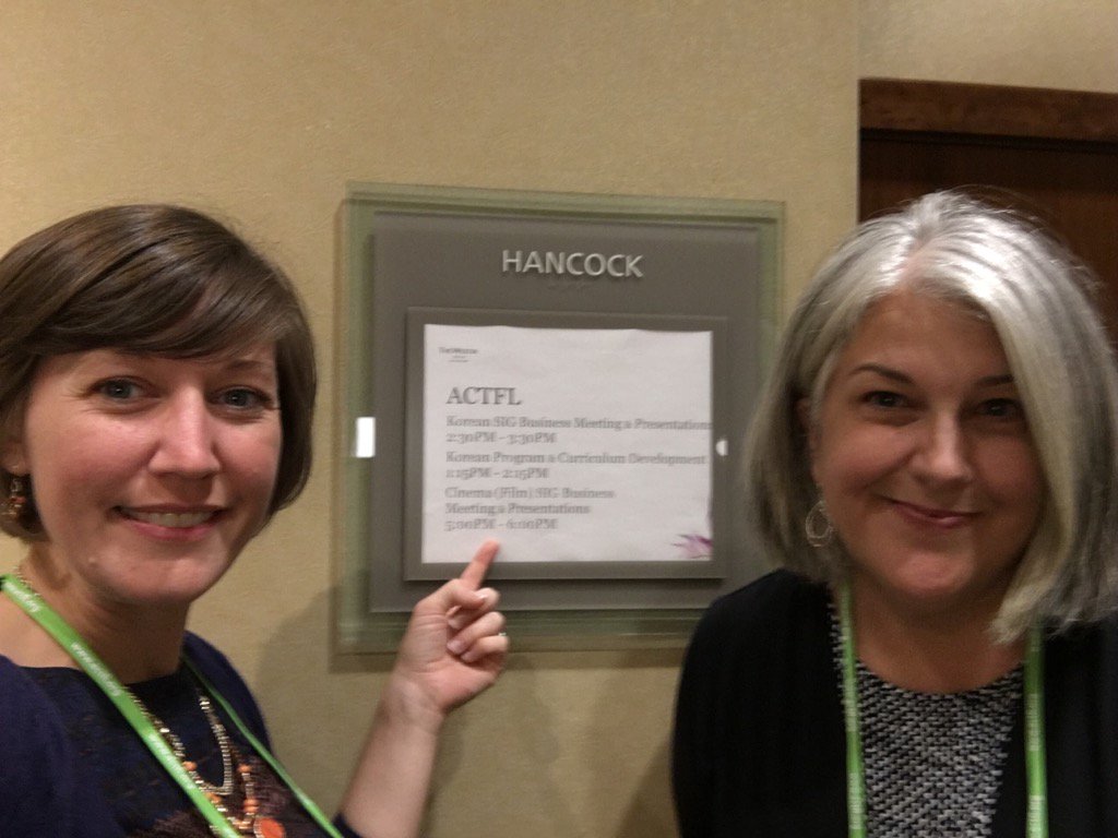 FrauHume's tweet photo. Getting ready to showcase our students' films at ACTFL in Boston. https://t.co/SnHun6rVNz