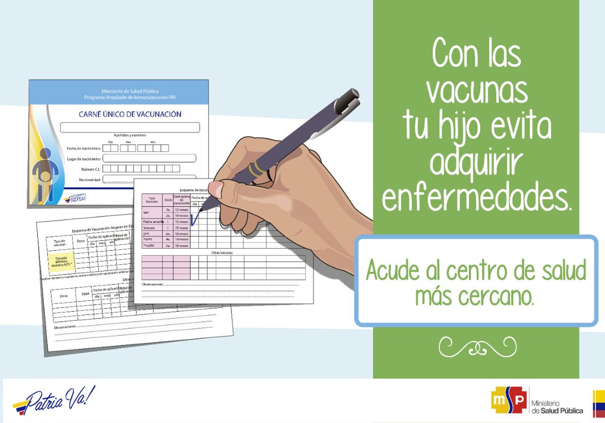 Uzivatel Ministerio De Salud Publica Na Twitteru La Vacunacion Es Un Derecho Universal Acude Con Tu Hijo Al Centro De Salud Mas Cercano Vacunacionatiempo