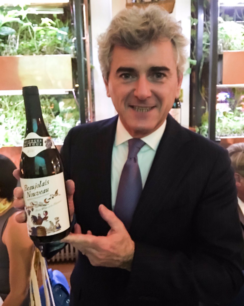 When learning about #Beaujolais for my Certified, I literally studied <a href="/GeorgesDuboeuf/">Georges Duboeuf</a>. Last night I got to meet him. #firstwineoftheharvest