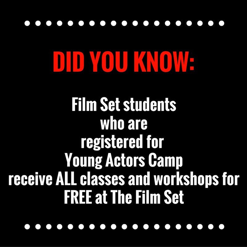 TheFilmSet's tweet image. DID YOU KNOW?
*must be eligible for Young Actors Camp
goo.gl/V4RHuj