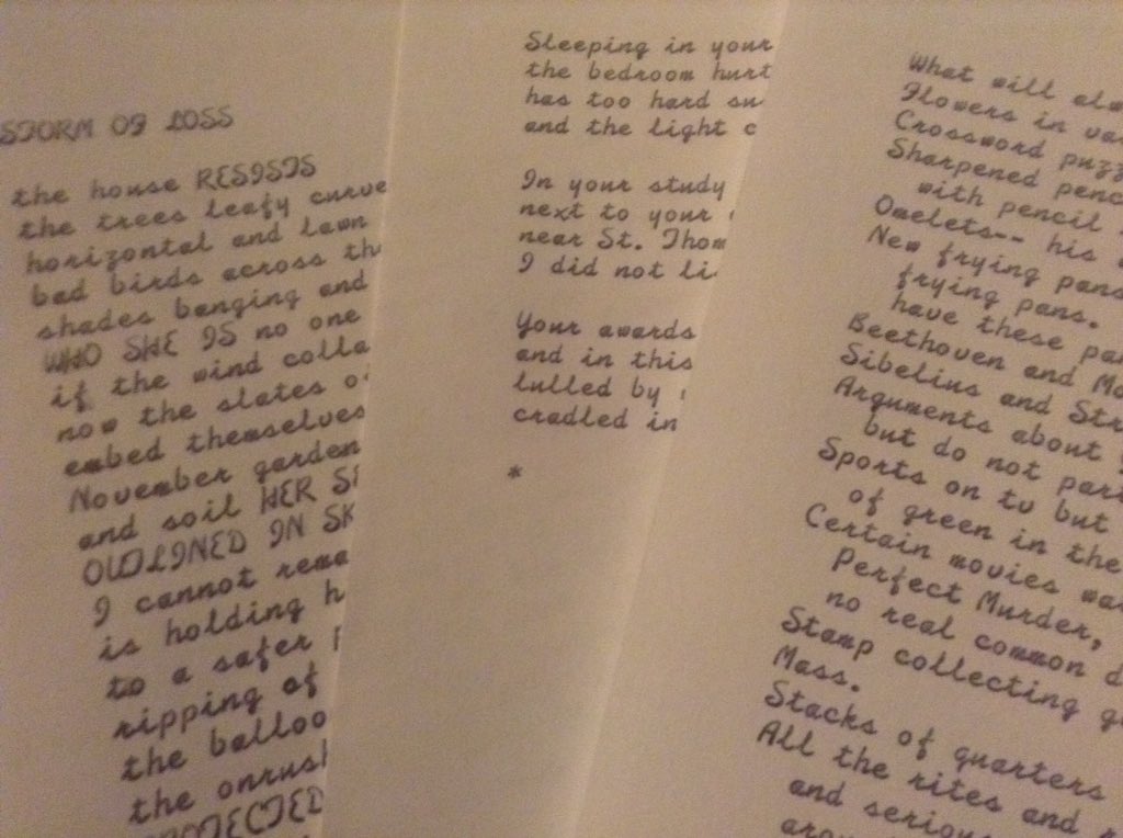 throwbackbooks's tweet image. Need some healthy nostalgia? Cursive! Pages from upcoming book by Janet McCann, "Widowing".