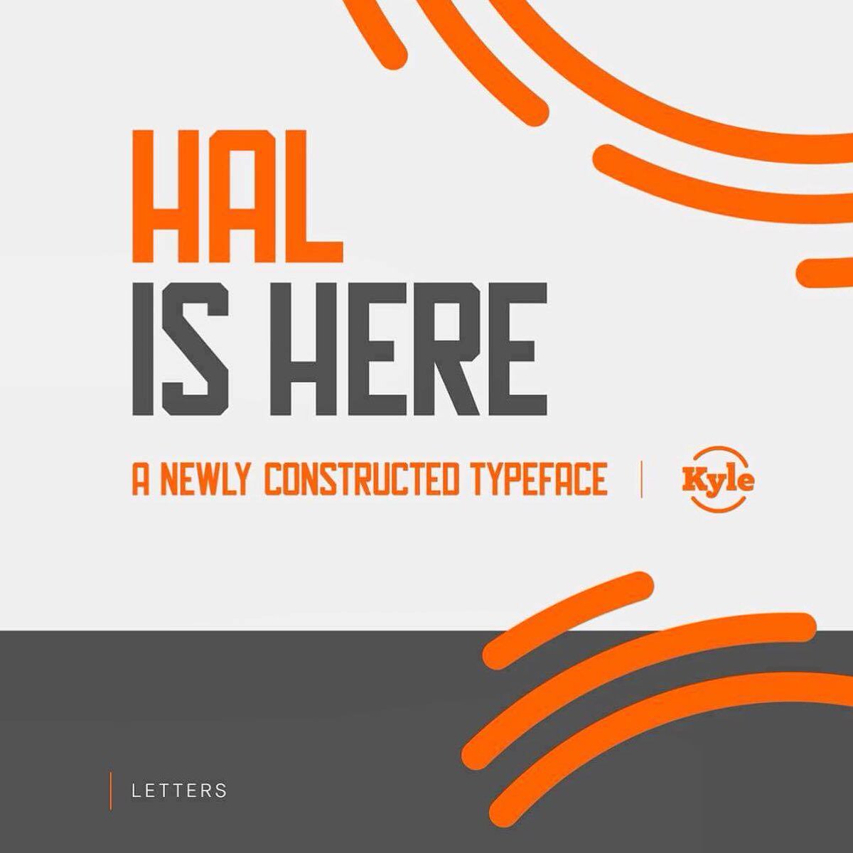 SessionsCollege's tweet photo. Meet Hal, the futuristic font inspired by Kubrik’s classic film. https://t.co/ppi7Did536 #notesondesign #freefontfriday #typography https://t.co/FpgQrM0CV4
