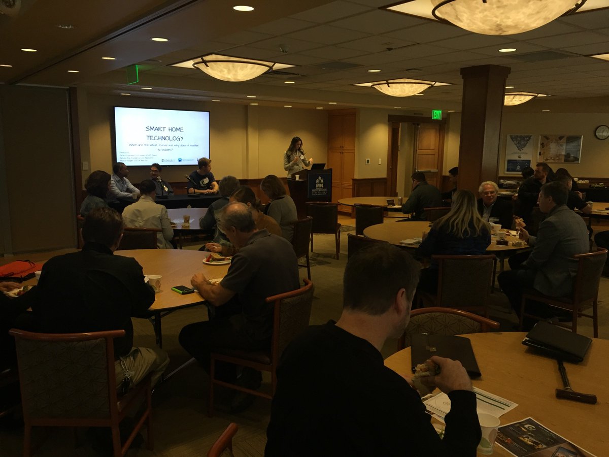 Neposmart's tweet photo. We were part of a panel at @MBAKingSno with @godeako and @mykirio to answer questions about smart technology #IoT #security #surveillance https://t.co/iZNsUrL3mx