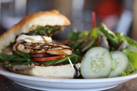 The Chicken Pesto Sandwich <a href="/Cloud9Brewery/">Cloud 9 Brewery</a>. Some serious #foodporn y'all. #Boise #TheEatGuide