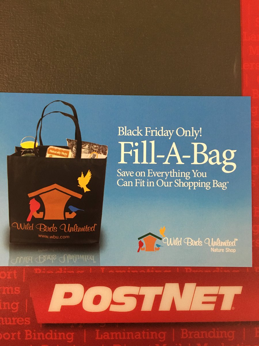 PostNetMotown's tweet image. Go visit our friends at Wild Birds Unlimited in the STC on #BlackFriday for a great 25% off deal!