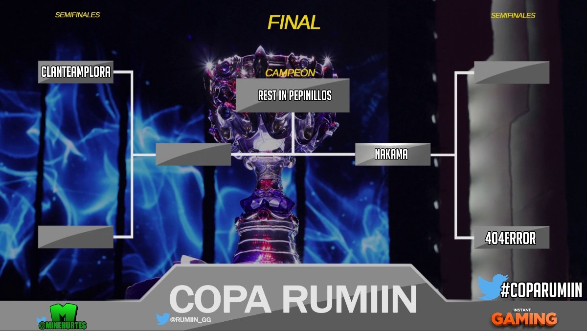 Rumiin's tweet photo. ¡Felicidades a Rest in Pepinillos por la victoria de esta semana en el torneo del canal! #CopaRumiin https://t.co/1iVmZgz86h