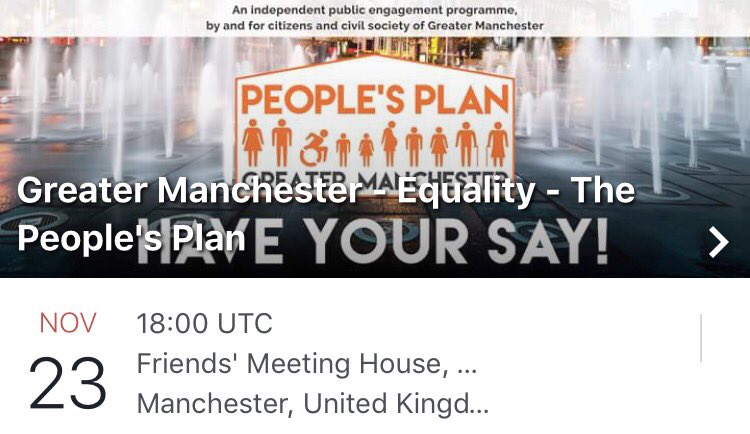 PeoplesPlanGM's tweet photo. /!\*EVENT ALERT*/!\
#PeoplesPlanGM
when: 23 Nov 6pm
what: Equality
where: central Manchester (Friends)
details: https://t.co/1CujvtBpOg https://t.co/EVucPct63w