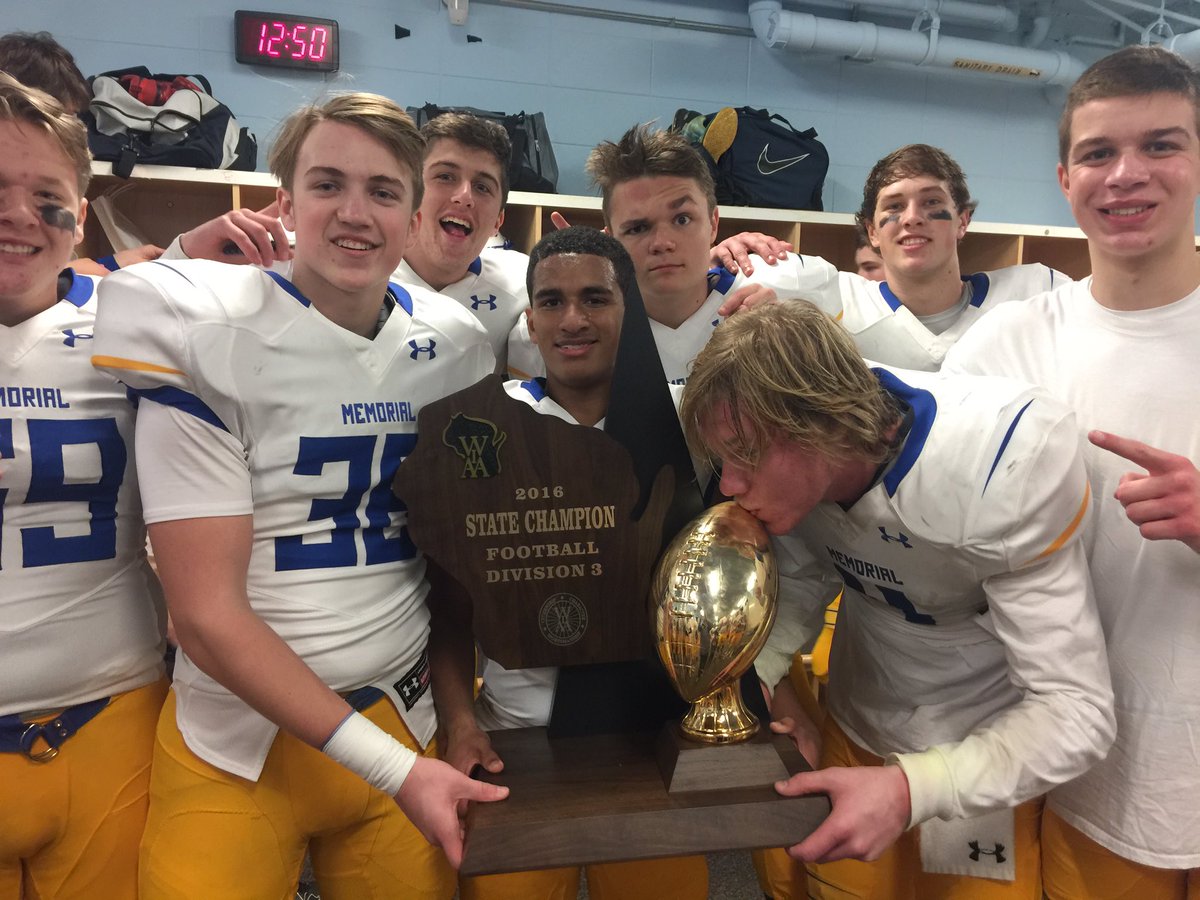 cmhfootball's tweet photo. Undefeated State Champions!  The gold ball is coming home! https://t.co/9dinXywabh