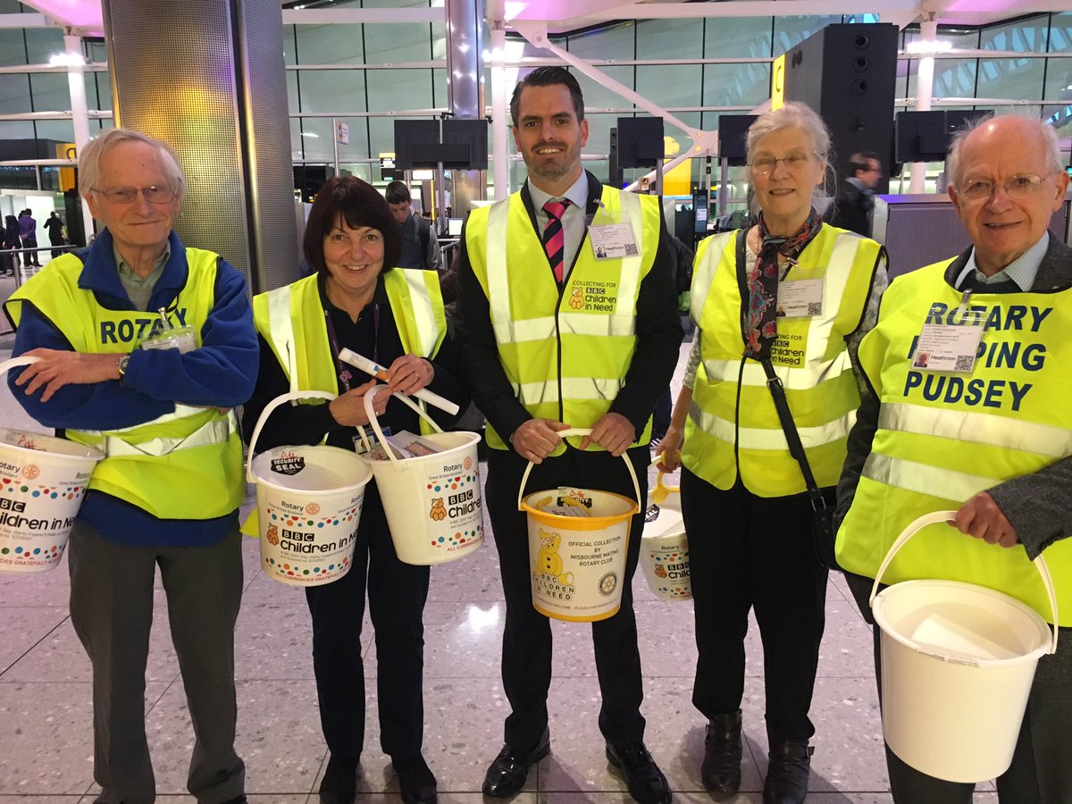 Collecting for #ChildrenInNeed at Heathrow Terminal 2 - thanks for the generous donations