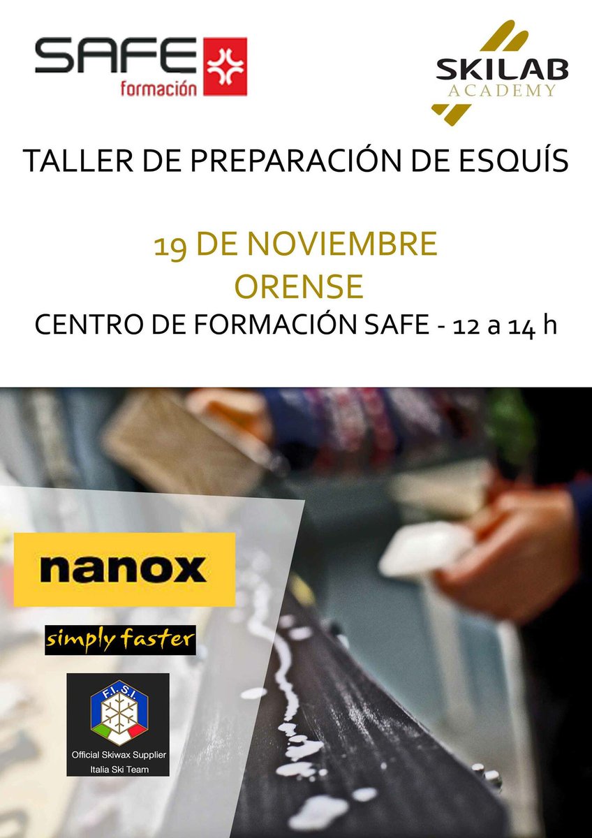 Mañana sábado nos vemos en <a href="/safeformacion/">SAFE Formación</a>! #orense #ski