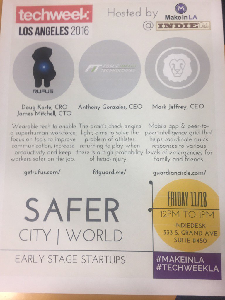 markjeffrey's tweet image. About to speak about @guardiancircle at #techweekla in half an hour. Be there or be a rhombus.