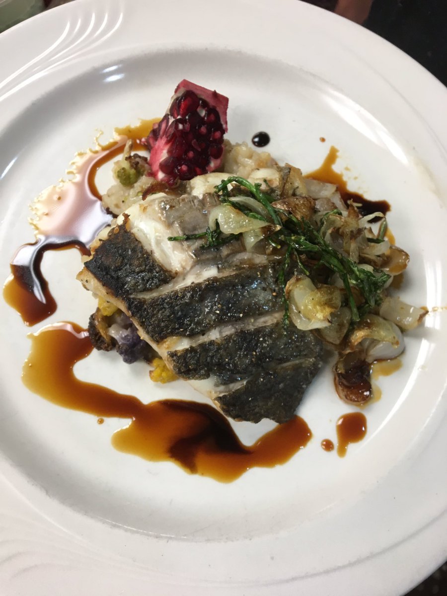 ThePinesTav's tweet photo. Bluenose Bass, Blood Orange Gastrique, Pomegranate Syrup on the menu tonight at The Pines Tavern https://t.co/DAEDTQVjPx