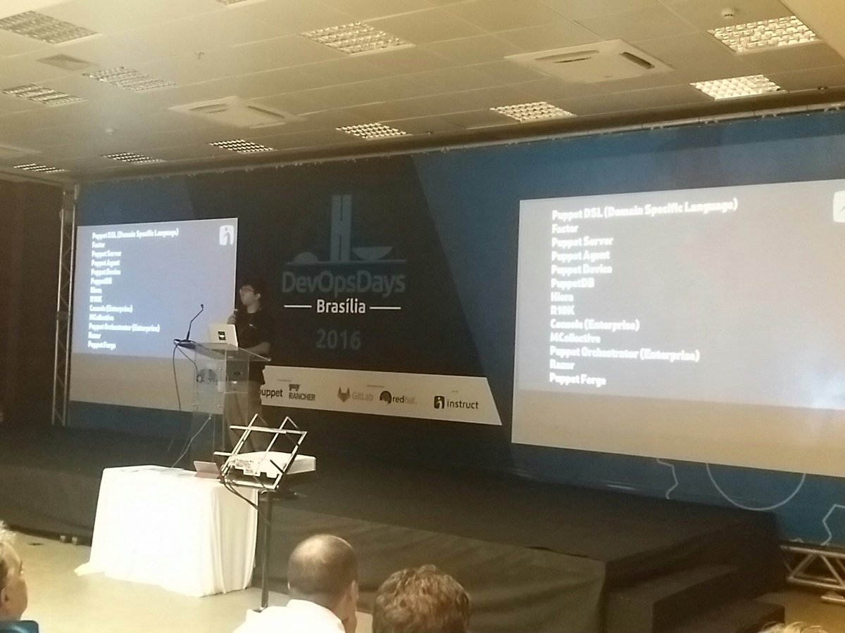 devopsdaysbsb's tweet photo. Hora de #puppet no #DevOpsDaysBrasilia,com o @mciurcio, da @InstructBR,melhor parceria da @puppetize.Migre para a versão 4 até o fim do ano! https://t.co/oNWe8oQC8X