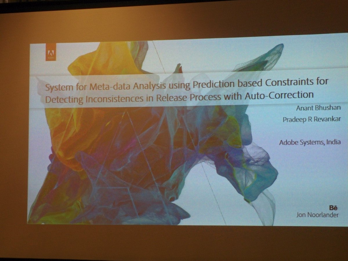 eikke's tweet photo. Final talk in this session of #RELENG16: introducing a tool developed by Adobe engineers to validate #ContinuousIntegration artifacts. https://t.co/JnN4vTiGxd