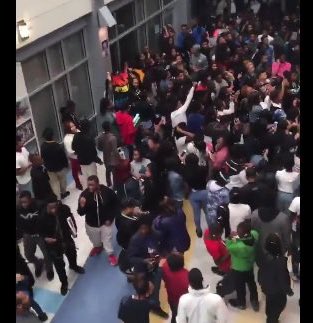 DMVFollowers's tweet photo. Students at Wise High School in Upper Marlboro protested the hallways of the school after being prevented from going outside to protest. https://t.co/Gwt35t7VZ0