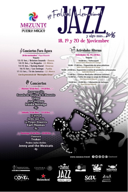 AHSibaja's tweet photo. Este fin de semana visita la Ruta de la Costa Oaxaqueña y disfruta del 11º Festival Internacional de Jazz #Mazunte y Algo Más @STyDE_GobOax https://t.co/DWkm8HOJE0