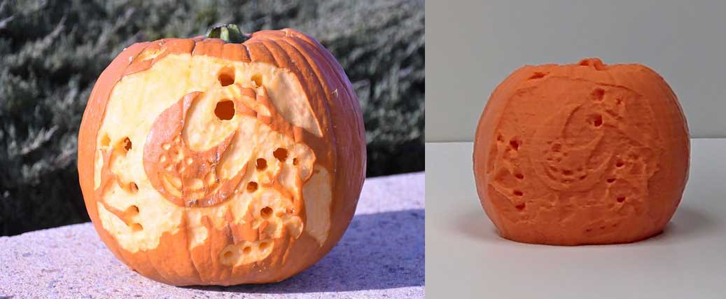 3D printed jack-o-lantern