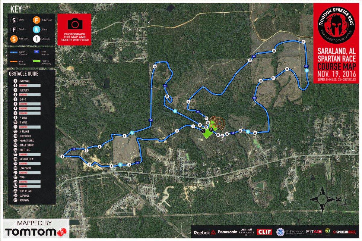 SpartanRace's tweet photo. Tomorrow, Spartans enter the swampy south for the #SpartanRace Super in Alabama.  Mapped by @TomTomUSA https://t.co/pH2P12wciS