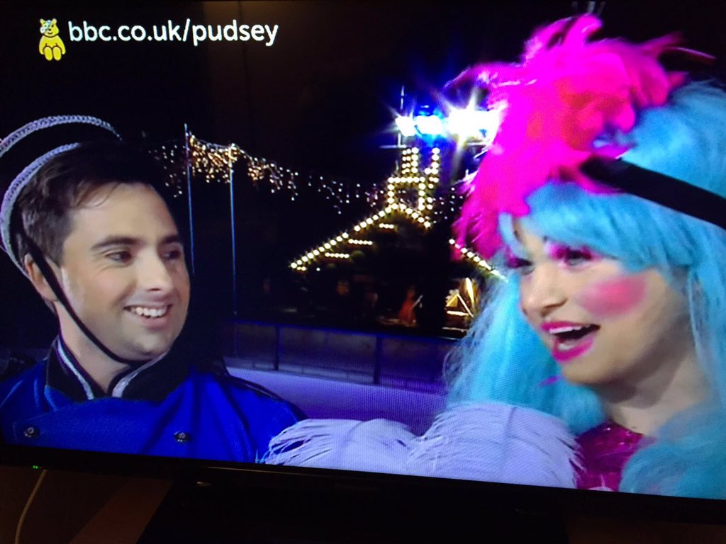 jack_murley's tweet photo. #Carterella costumes reprised for Pudsey and #ChildreninNeed. Appearing like this on telly must be worth a few quid for the bear, right? https://t.co/Ge3dlrGNhT