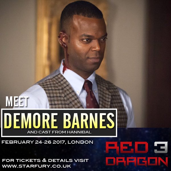 starfuryevents's tweet photo. Tobias Budge in Hannibal, plus American Gods, Defiance &amp; The Flash, @DemoreBarnes is the next guest for Red Dragon 3
https://t.co/AQvyIeXuIN https://t.co/Bebcc6Jo51