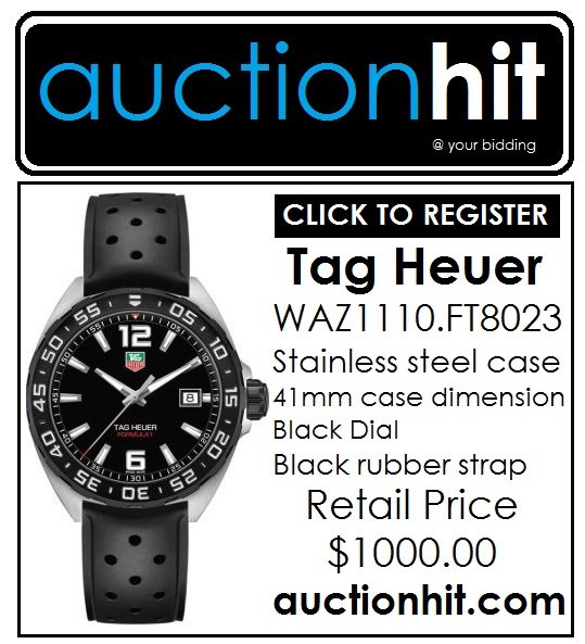 AuctionHit's tweet image. WIN WIN WIN This $1000.00 TAG HEUER Watch. 1. LIKE OUR PAGE 2. SHARE WITH FRIENDS 3. Click here auctionhit.com and register