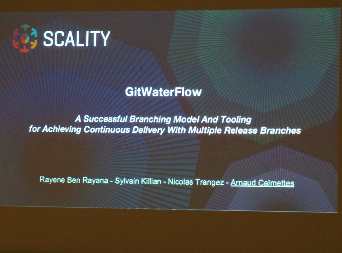 eikke's tweet image. Arnaud, @Scality #RELENG engineer, introduces our #GitWaterFlow process and tooling to #RELENG16 attendees. Paper at dl.acm.org/citation.cfm?i…