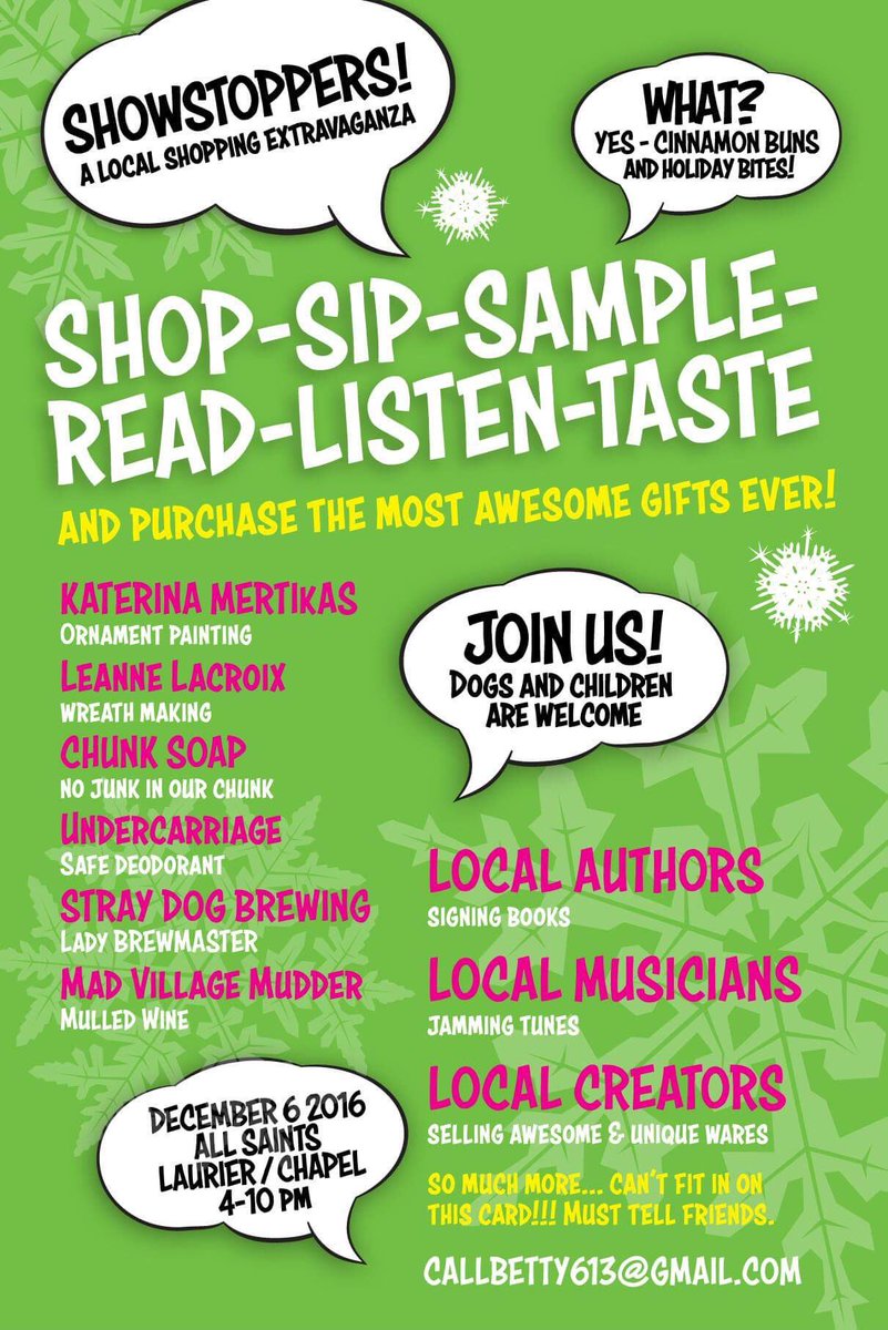 Come see <a href="/mamashellscakes/">Mama Shell's Cakes</a> on December 6th at the #showstoppers event! Buy local for the holidays.