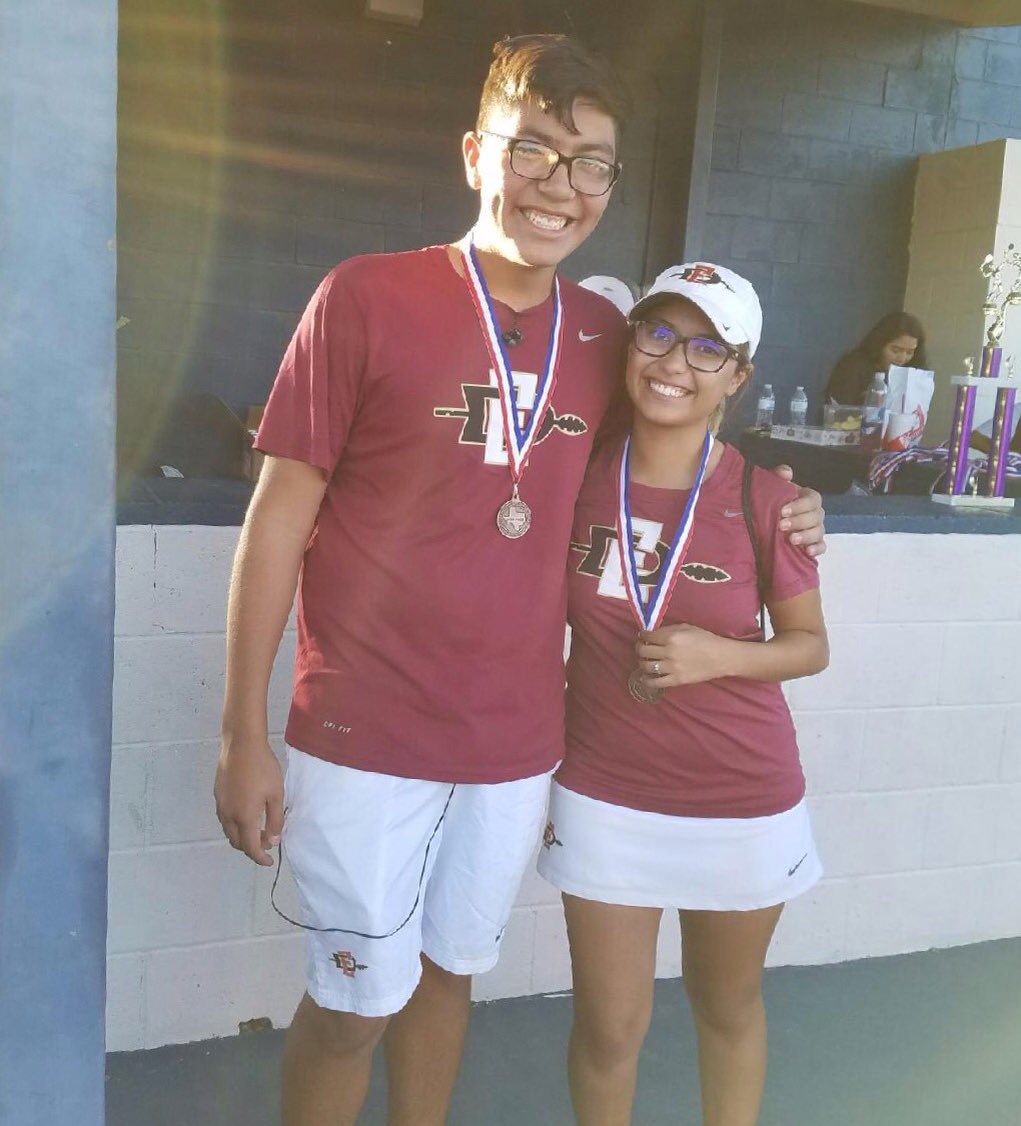 Congrats to our players Yvonne Mata and Bryan Canales for 3rd place in 8 flight! Way to go guys!  #AztecEmpire