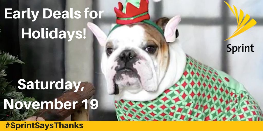 pcsmsferndale's tweet photo. Shop ‘til you drop at Sprint on Saturday 11/19! Get early deals on holiday gifts! https://t.co/ZAnvLXMCqn #SprintSaysThanks #SSTMKI https://t.co/3DshXnNQ4H
