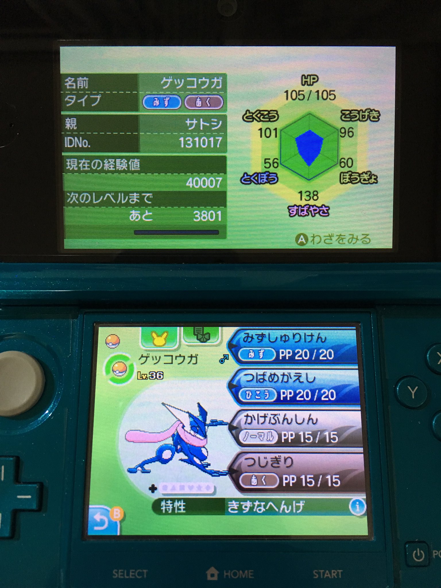 エルザ サトシゲッコウガ性格 むじゃき 厳選終わった リセット39回 ポケモンサンムーン エルザ サトシゲッコウガ性格 むじゃき 厳選終わった リセット39回 ポケモンサンムーン