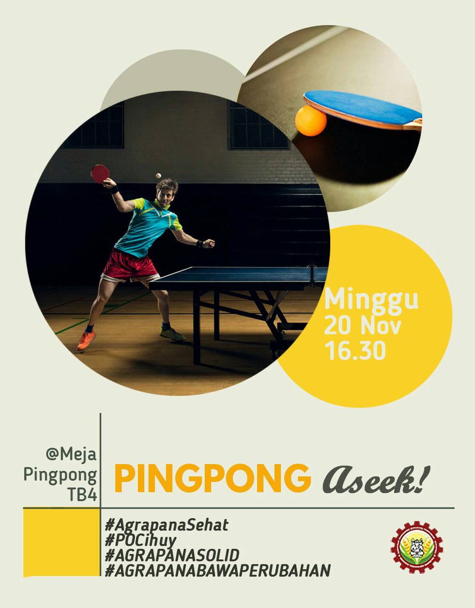 [MAEN PINGPONG YUU!]

#AgrapanaSehat
#POCihuy
#AgrapanaSolid
#AgrapanaBawaPerubahan