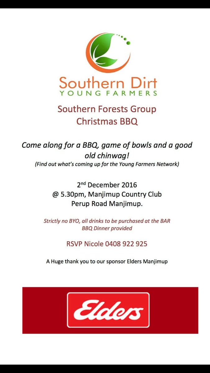 SouthernDirtYF's tweet photo. #southernforests #youngfarmers Xmas shindig! #retweet spread the word!! #southerndirt @DirtSouthern #networking #ruralyouth https://t.co/ckd83sBLnQ