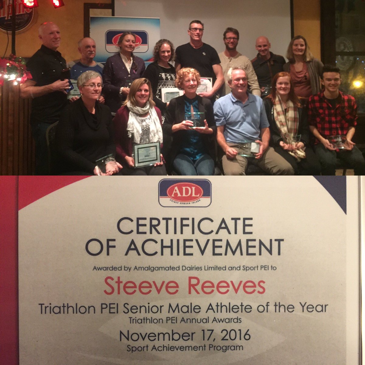 Back-to-back PEI Senior Male Athlete of the Year. @TriathlonPEI Congrats Steve! #swimbikerun #ADL #inspiringathletes