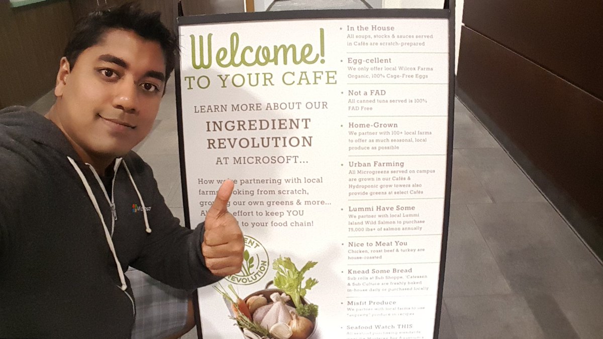 sandeeppatnaik's tweet photo. Ingredient revolution @Microsoft.  #MicrosoftFood #MicrosoftDining https://t.co/vnYpn0IJzT