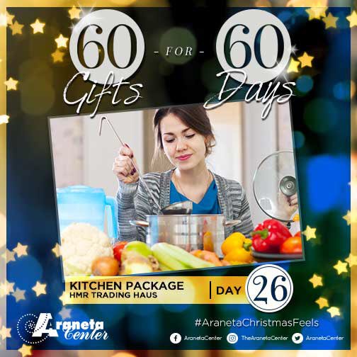AranetaCity's tweet photo. Day 26 of 60: Win a 10k worth of Kitchen wares &amp; equipment. Retweet this &amp; hashtags #Day26of60 #AranetaChristmasFeels https://t.co/kSu2xpH4PF