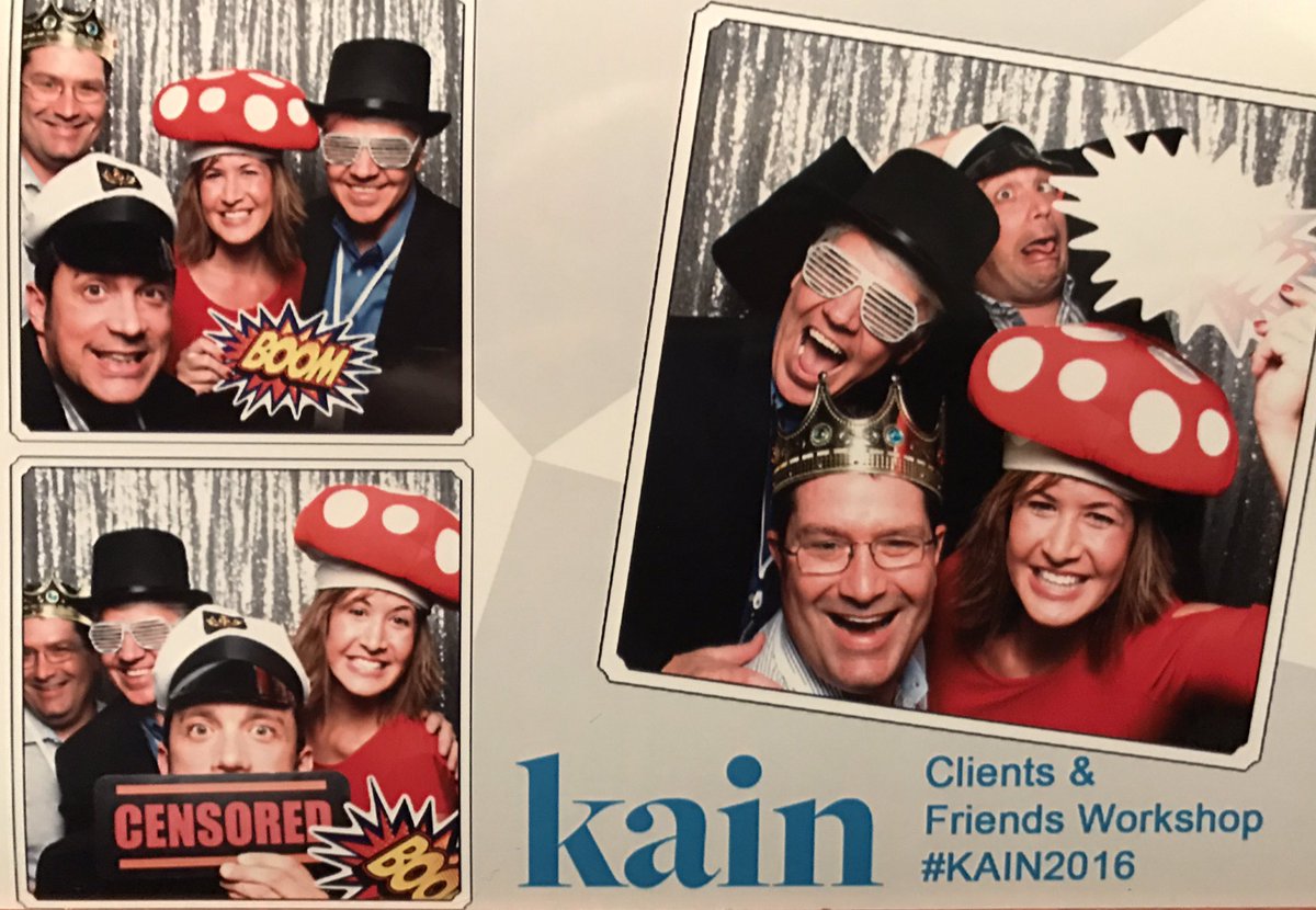 davidkain01's tweet photo. Peyton Hoffman @DominionDealer having fun ("tolerating") the ActivEngage Team and me in the Photo Booth at #Kain2016 https://t.co/YfxZE11e4P